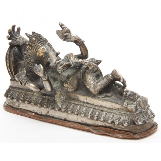 silvered-bronze-reclining-ganesha