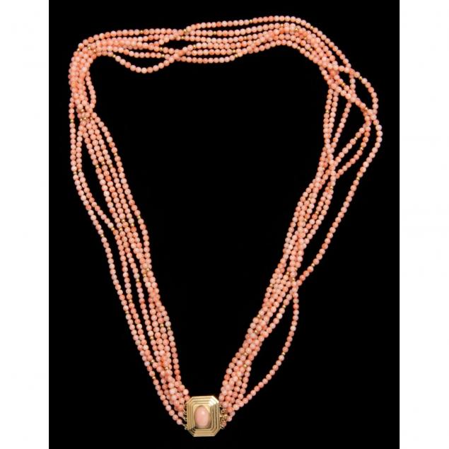 multi-strand-coral-bead-necklace