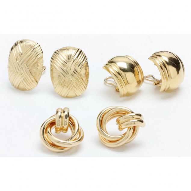 three-pairs-gold-earrings