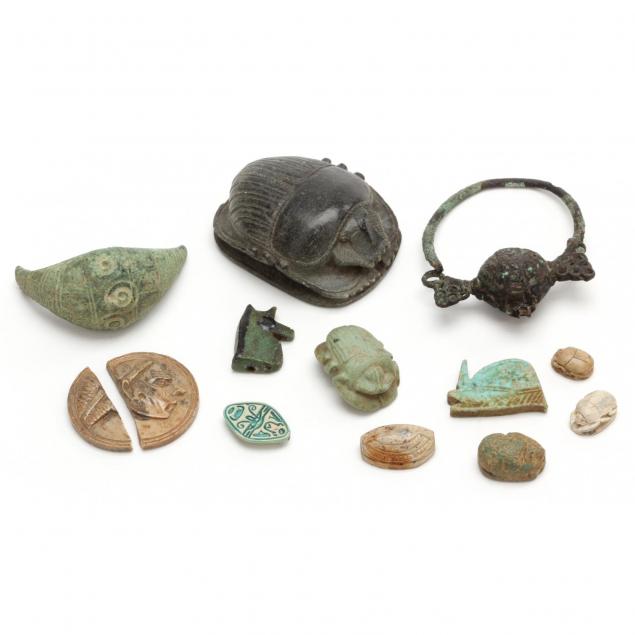 grouping-of-scarabs-and-other-egyptian-objects