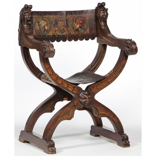 renaissance-revival-carved-curule-chair