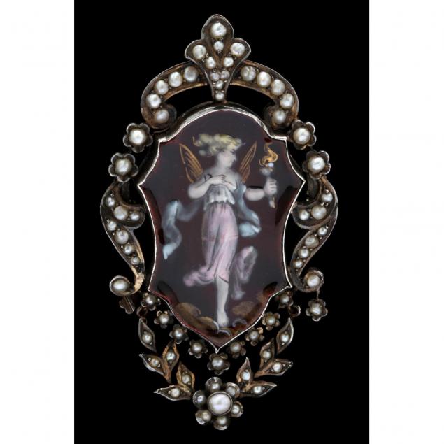 antique-enamel-and-seed-pearl-brooch