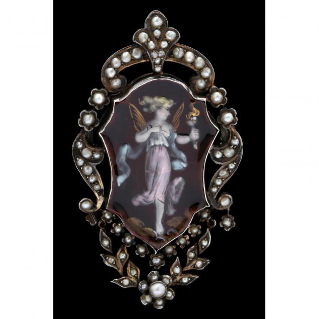 antique-enamel-and-seed-pearl-brooch