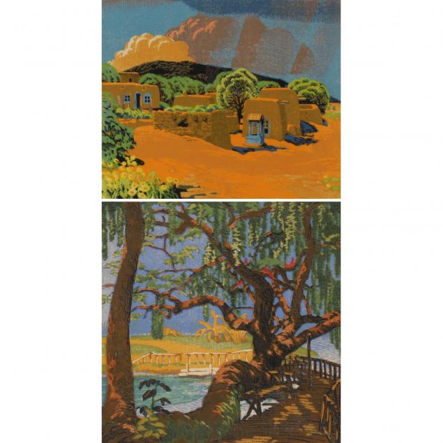 gustave-baumann-1881-1971-two-woodblock-prints