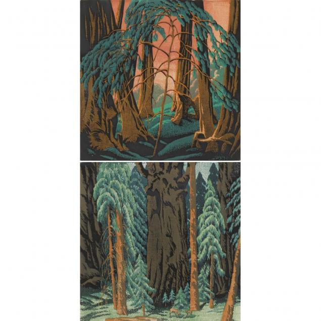 gustave-baumann-1881-1971-two-woodblock-prints