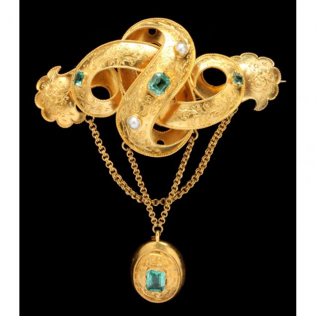 gold-and-gem-set-brooch-and-locket