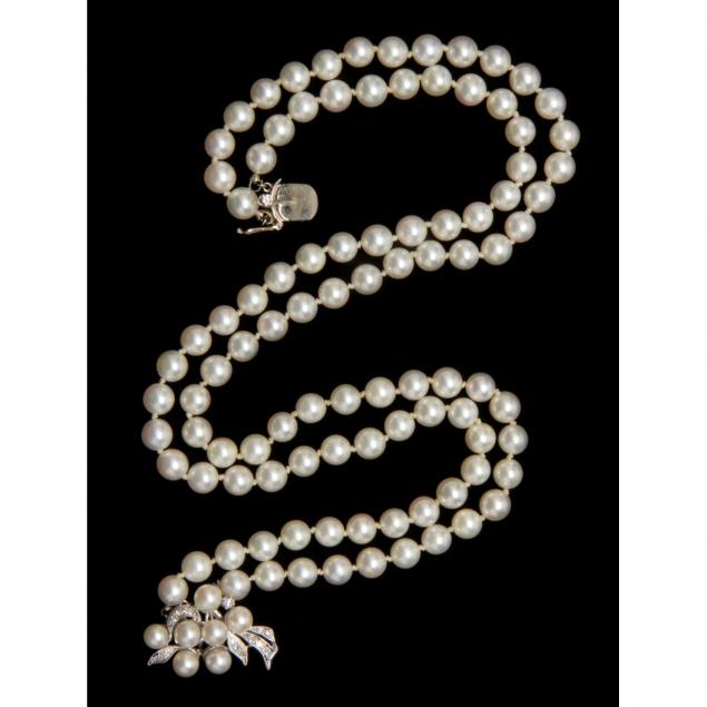double-strand-pearl-and-diamond-necklace