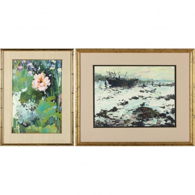 xue-jian-xin-chinese-am-b-1954-two-paintings