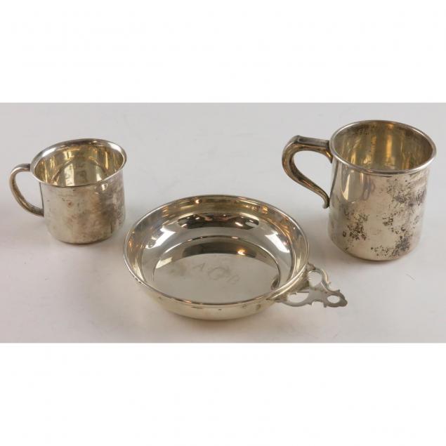 two-sterling-silver-cups-and-porringer