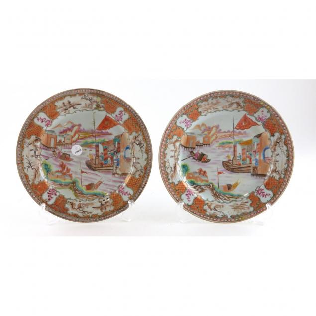 pair-of-rose-mandarin-cabinet-plates