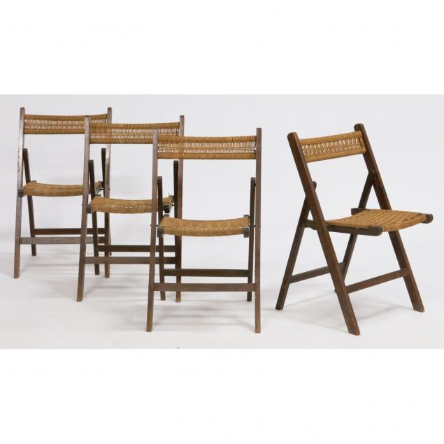 four-danish-modern-folding-chairs
