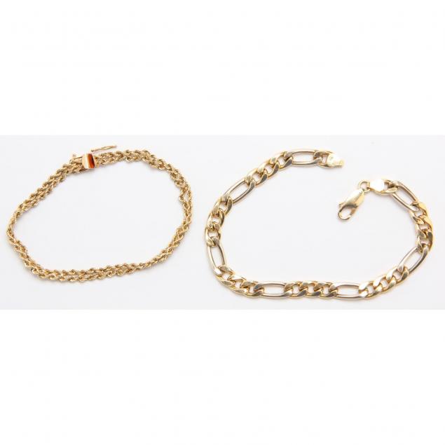 two-yellow-gold-bracelets