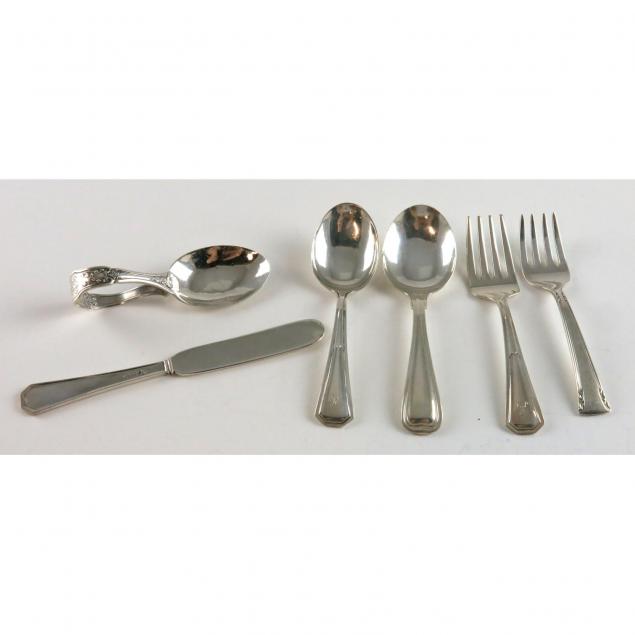 group-of-sterling-silver-children-s-flatware
