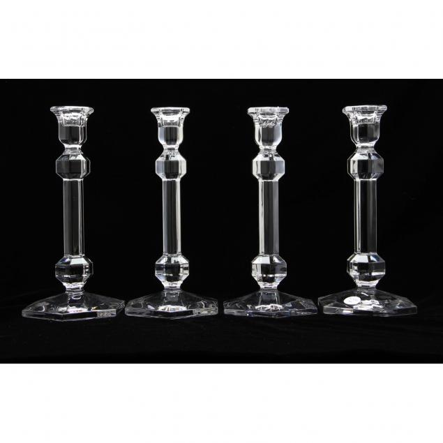 four-val-st-lambert-crystal-candlesticks