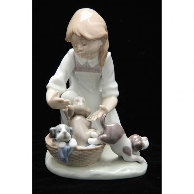 lladro-figure-of-young-girl-with-puppies