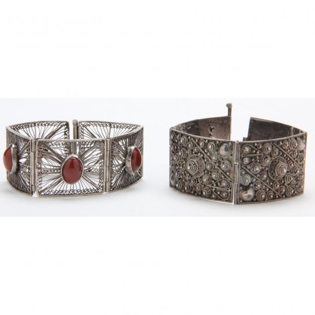 two-silver-bracelets