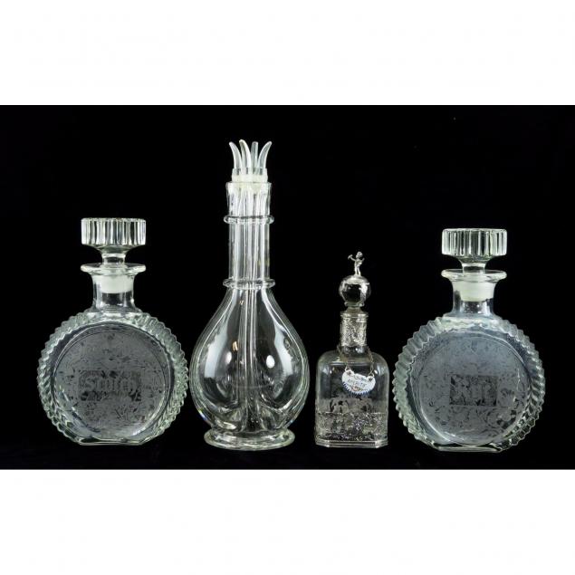 four-vintage-glass-decanters