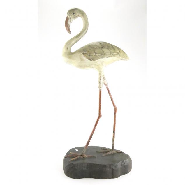 folky-carved-and-painted-flamingo