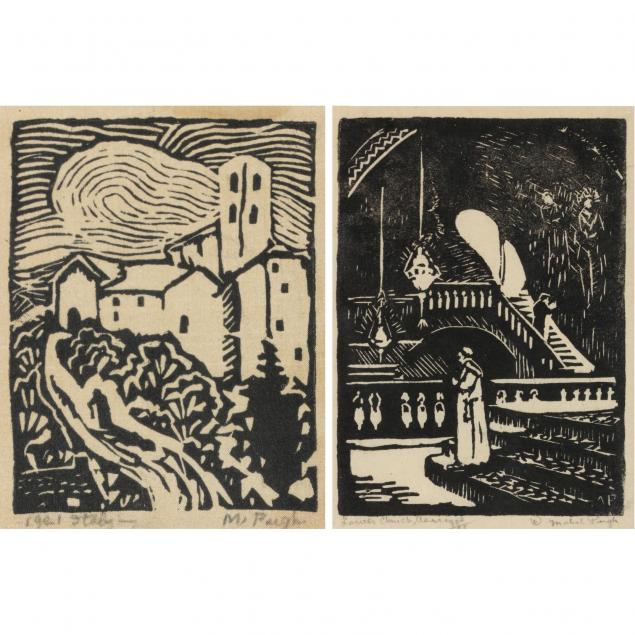mabel-pugh-nc-1891-1986-two-woodcuts