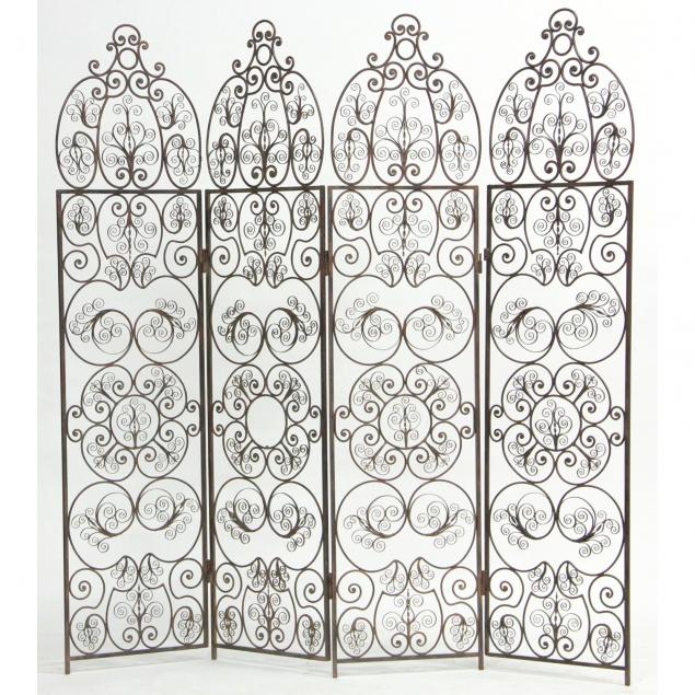 spanish-style-wrought-iron-folding-screen