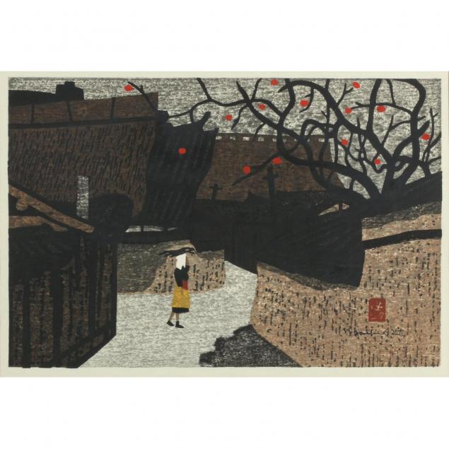 kyoshi-saito-1907-1997-woman-pomegranate-tree