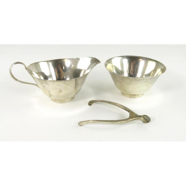 sterling-silver-creamer-and-sugar-with-silver-plate-tongs