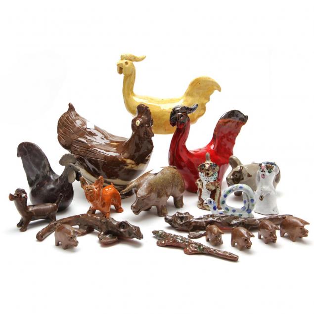 group-of-nc-pottery-animal-figures