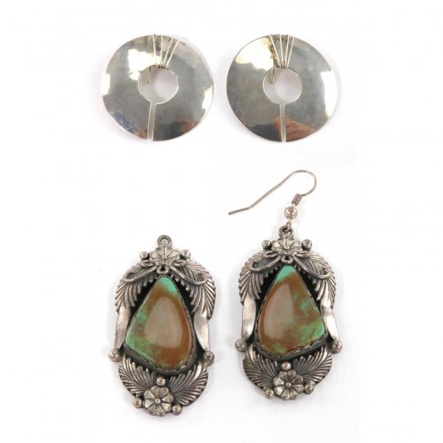 two-pairs-of-vintage-silver-earrings