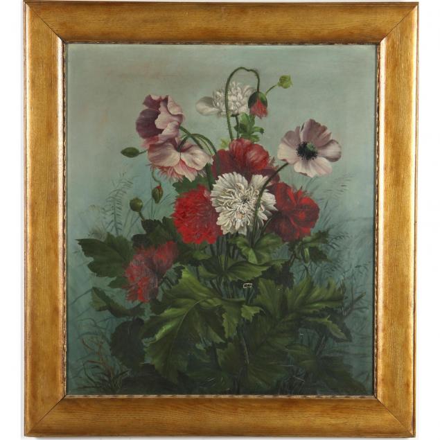 victorian-still-life-painting-with-poppies-chrysanthemums