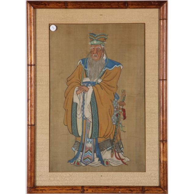 chinese-watercolor-on-silk-of-warrior