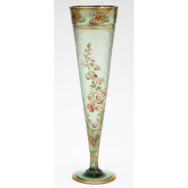 mont-joye-tall-enameled-trumpet-vase