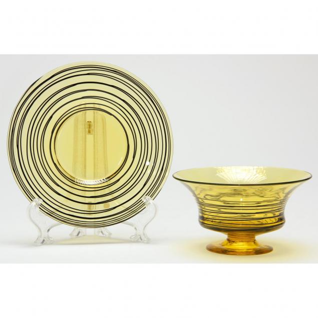 carder-era-bristol-yellow-finger-bowls-and-plates-steuben