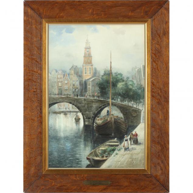 h-j-harris-english-fl-late-19th-c-an-old-bridge-amsterdam