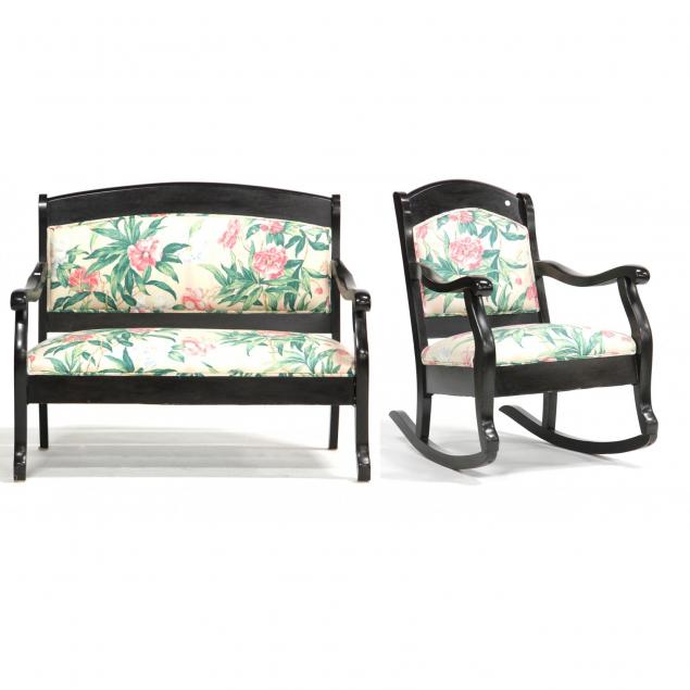 classical-style-settee-and-rocker