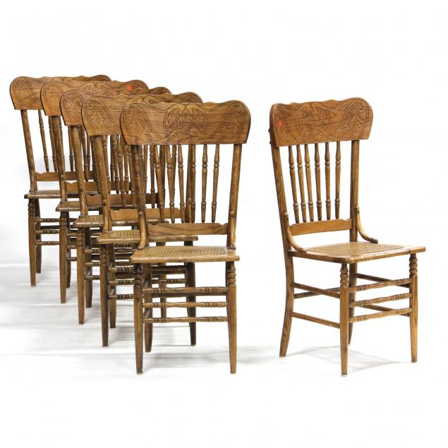 set-of-six-oak-press-back-dining-chairs