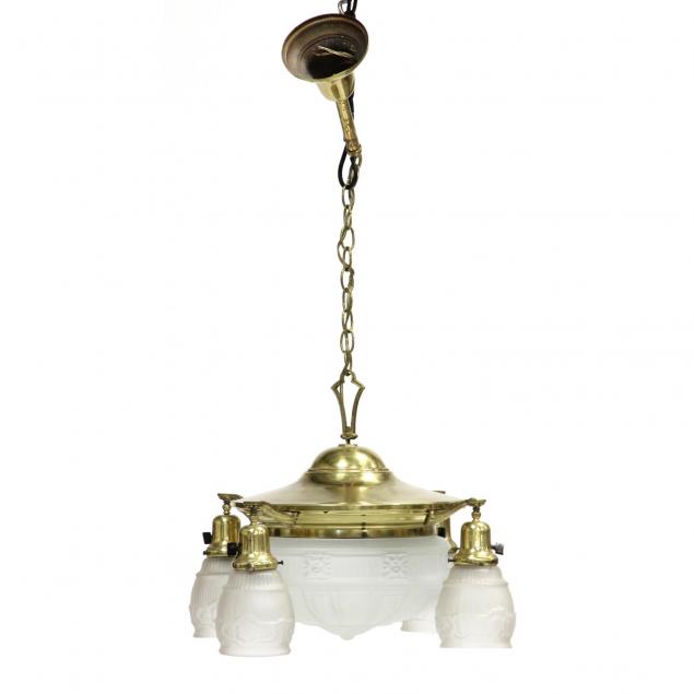 art-nouveau-brass-and-glass-chandelier