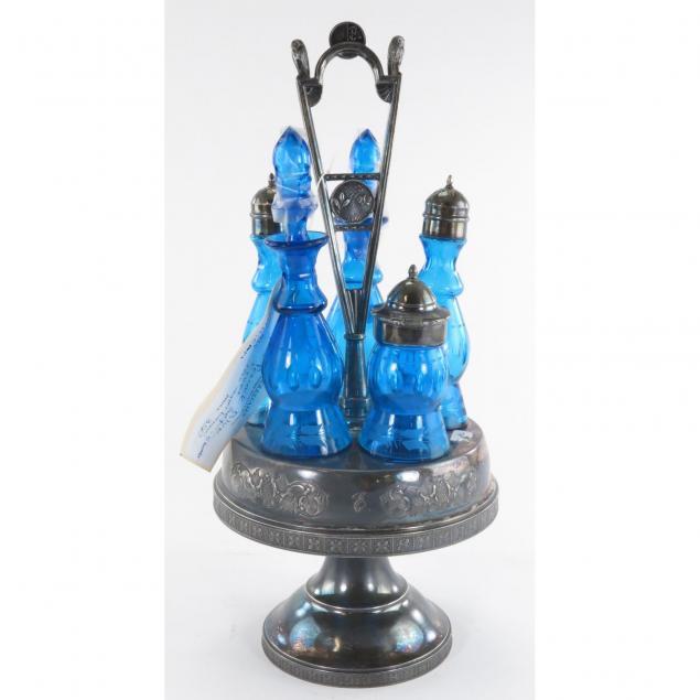 victorian-blue-glass-cruet-set