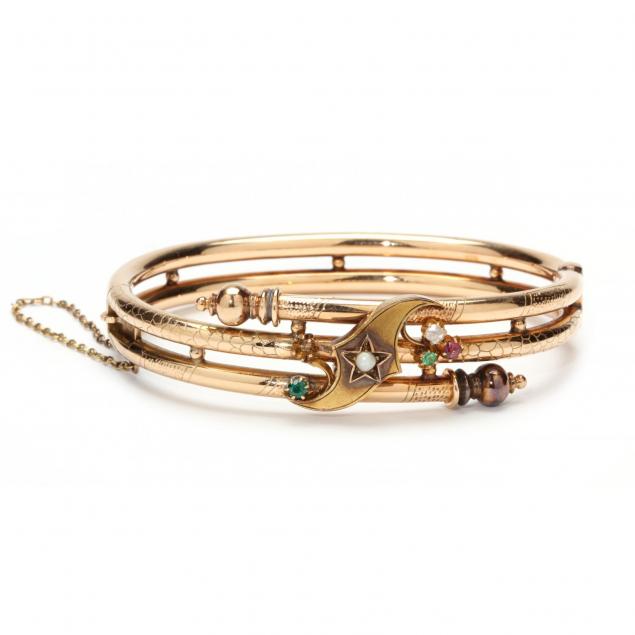 victorian-gold-and-gem-set-bangle-bracelet