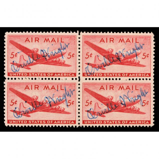 orville-wright-signed-block-of-scott-c32-stamps