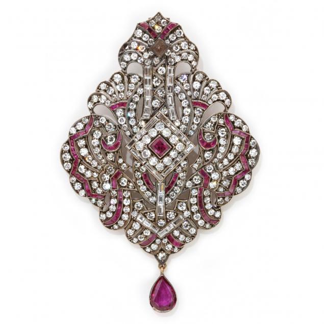 antique-diamond-and-ruby-brooch