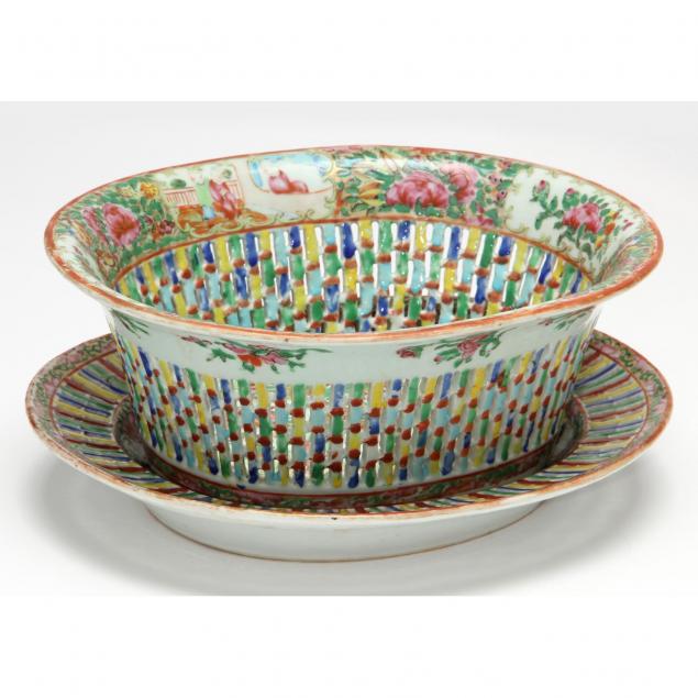 chinese-export-porcelain-chestnut-basket-with-undertray