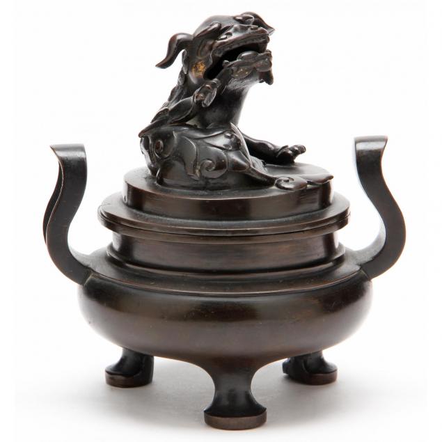chinese-ming-style-lidded-patinated-bronze-censer