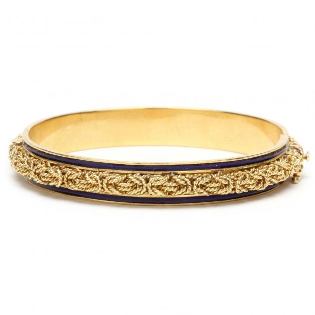 18kt-yellow-gold-and-enamel-bracelet