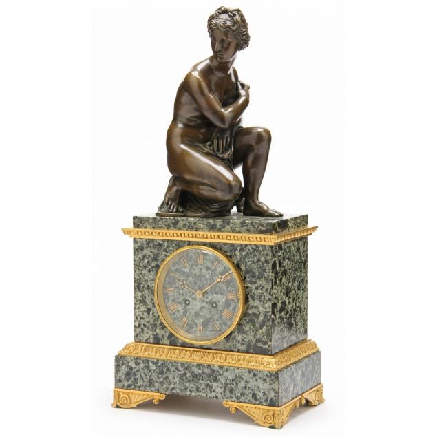french-marble-mantel-clock-surmounted-by-figural-bronze