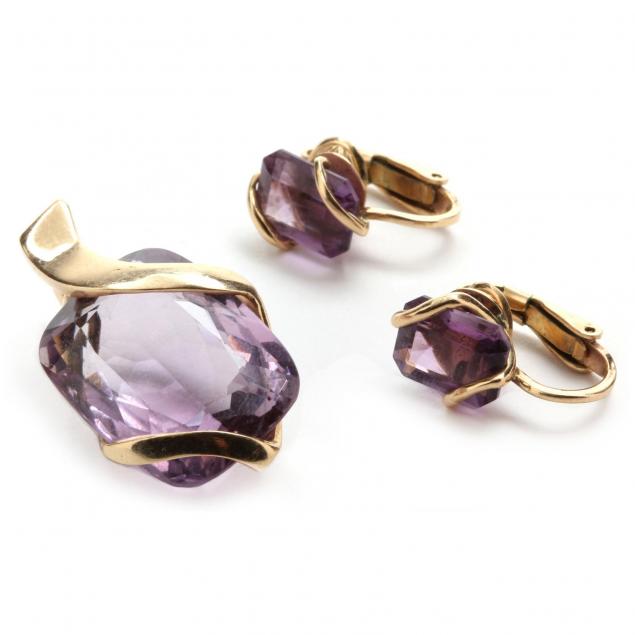 14kt-amethyst-pendant-and-earrings