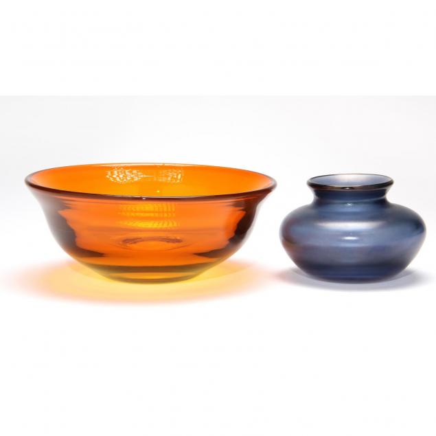 two-dominick-labino-art-glass-objects