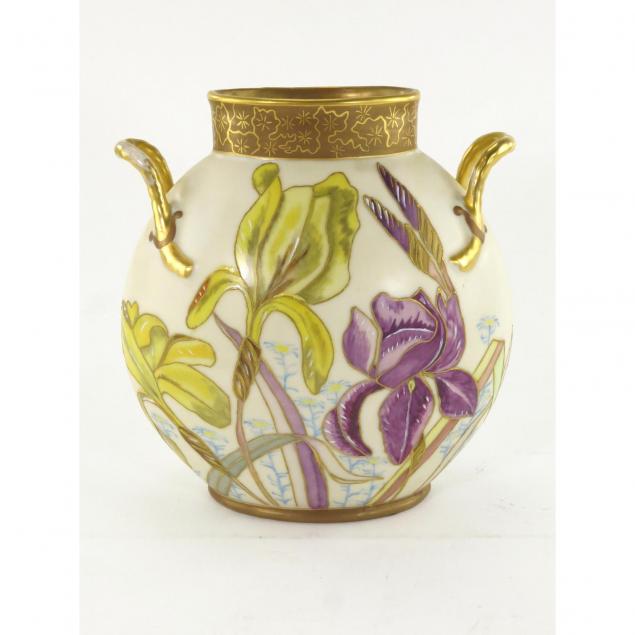 limoges-double-handled-iris-vase