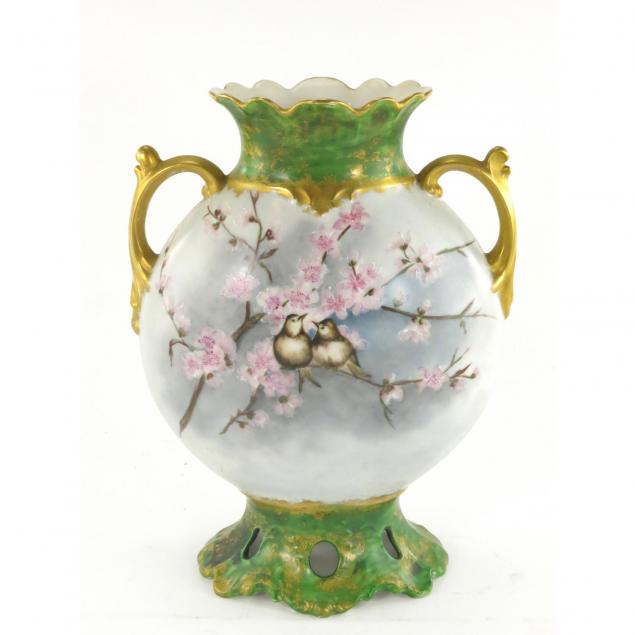 limoges-painted-porcelain-mantle-vase