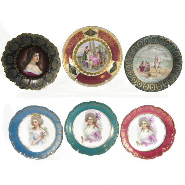group-of-six-austrian-cabinet-plates