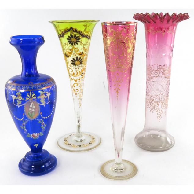 four-fine-enameled-glass-victorian-vases